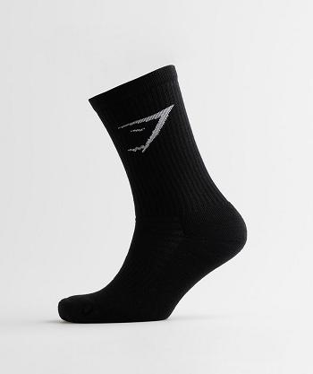 Calcetines Gymshark Crew 3pk Mujer Negras | CO 3115UZG